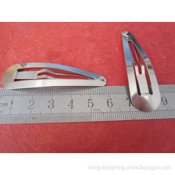 Factory Supply Silver Color 6cm Metal Snap Hair Clip